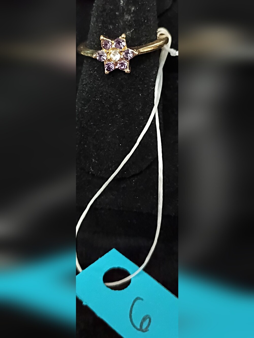 Gold Plated Star Ring with Purple Gemstones